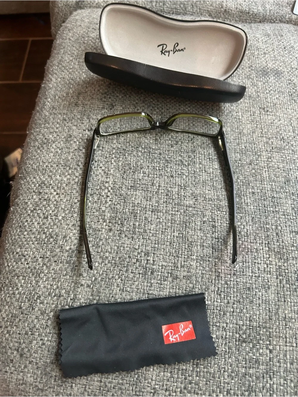 Ray-Ban RB5169 Optics Eyeglasses in a polished Havana-on-green acetate rectangle